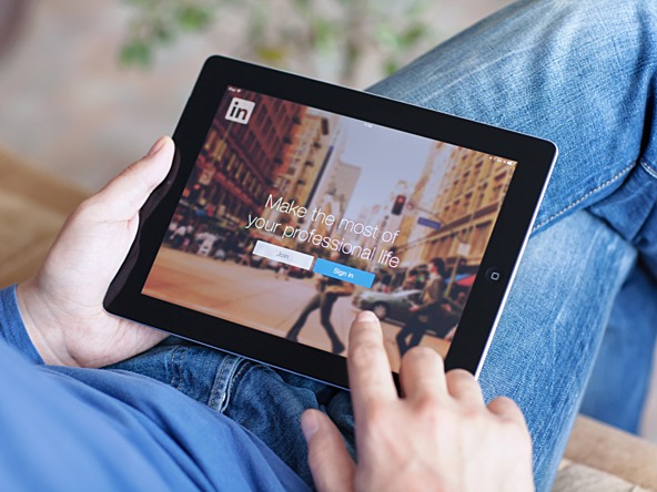 LinkedIn on tablet